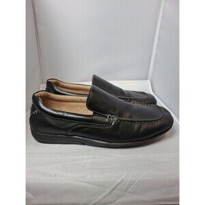 GEORGE Men's Black Leather Loafers Slip-On Dress Shoes Classic Style Size 8.5